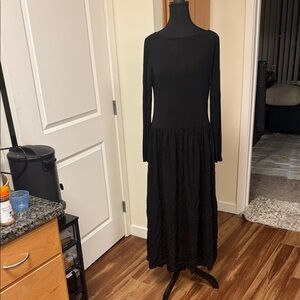 JustFab Elegant Black Long Sleeve Dress